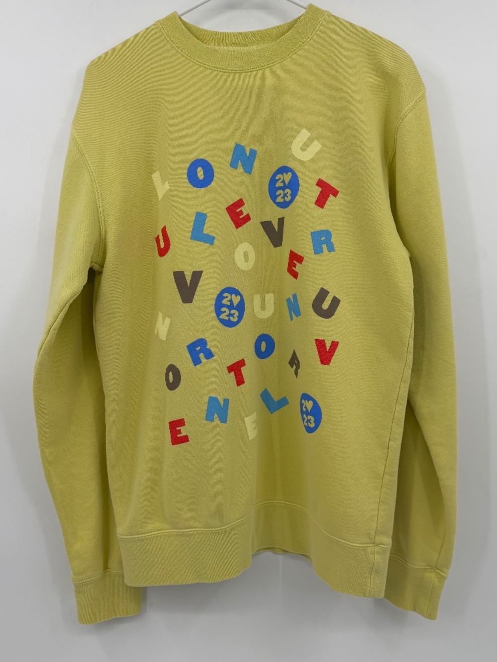 Harry Styles Sweatshirt Size Small Yellow Love On Tour 2022 Crew Neck Pullover